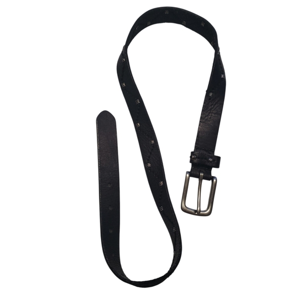 Vintage Other - Handmade Studded Buffalo Men's Black Leather Belt. 33" Length And 1" Width.